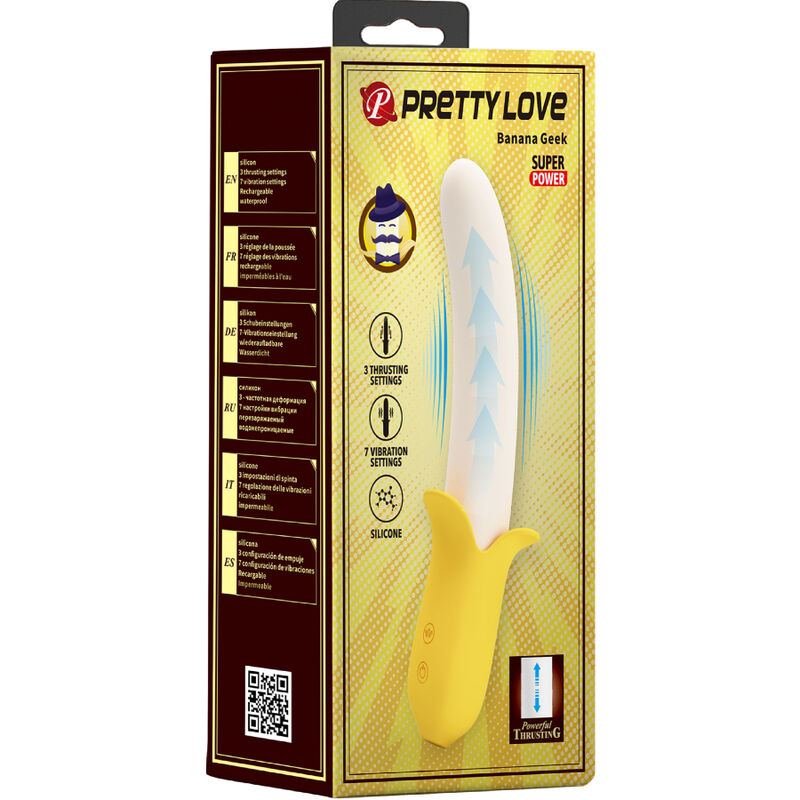 PRETTY LOVE - BANANA GEEK SUPER POWER 7 VIBRACIONES UP&DOWN SILICONA NEGRO - Imagen 2