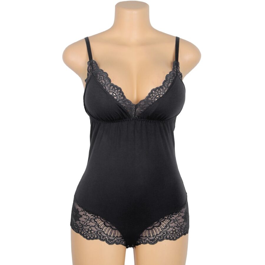SUBBLIME - TEDDY DETALLE ENCAJE FLORAL NEGRO S/M - Imagen 4