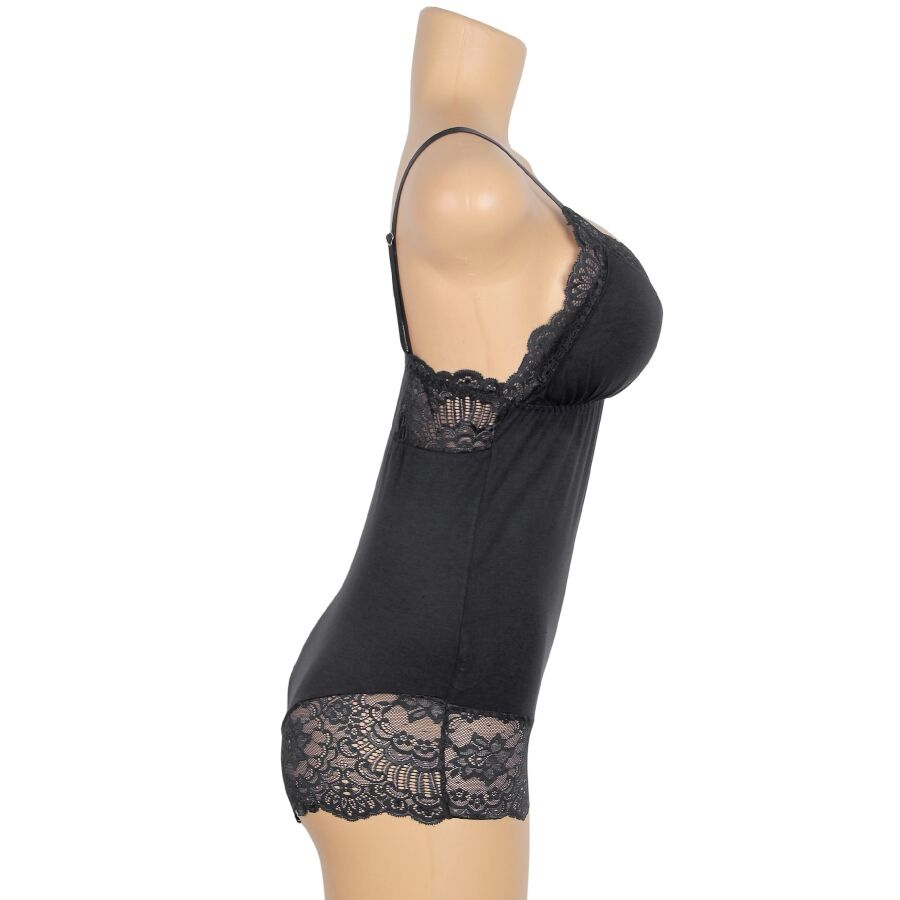 SUBBLIME - TEDDY DETALLE ENCAJE FLORAL NEGRO S/M - Imagen 10