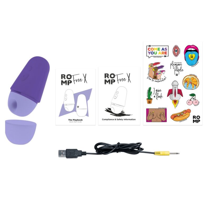 ROMP - FREE ESTIMULADOR DE CLÍTORIS CON TAPA 10 NIVELES RECARGABLE MORADO - Imagen 11