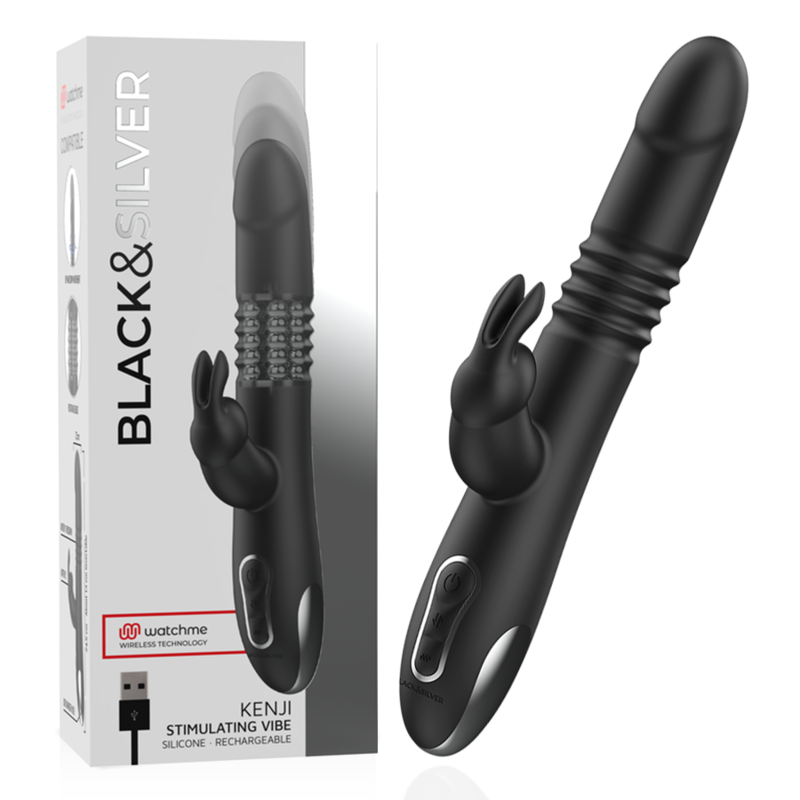 BLACKSILVER- KENJI STIMULATING VIBE COMPATIBLE CON WATCHME WIRELESS TECHNOLOGY