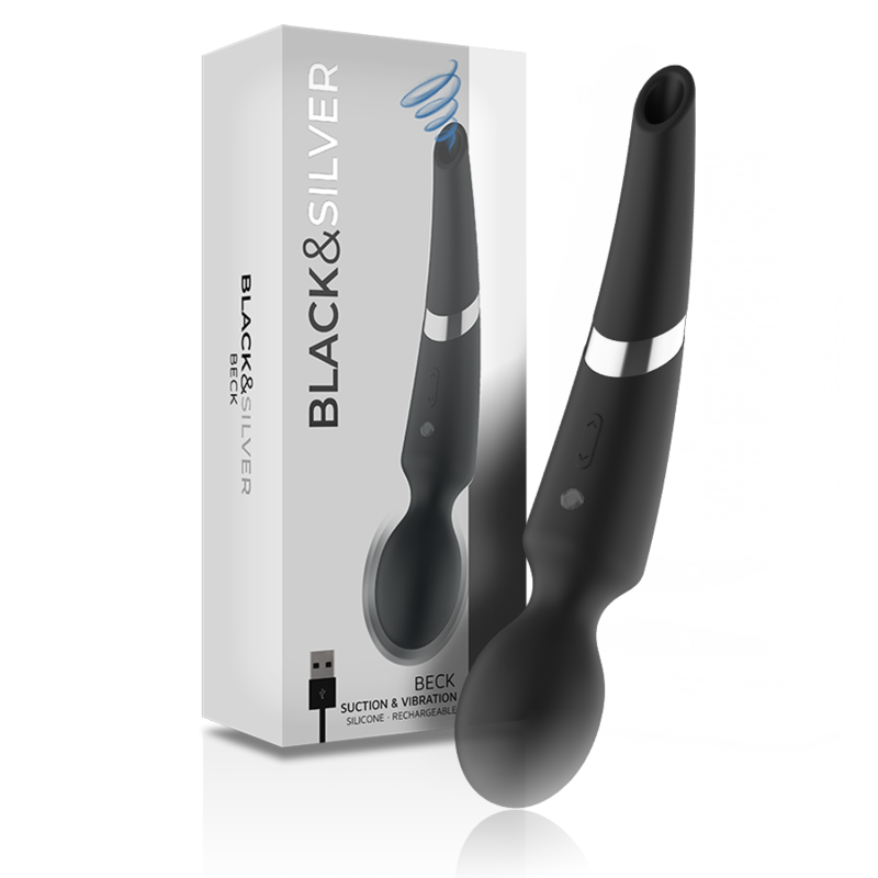 BLACKSILVER - BECK MASAJEADOR Y SUCCIONADOR SILICONA RECARGABLE NEGRO