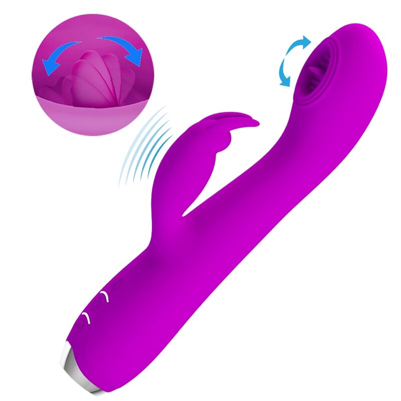 PRETTY LOVE - RACHEL VIBRADOR RECARGABLE CON SUCCIONADOR MORADO - Imagen 5