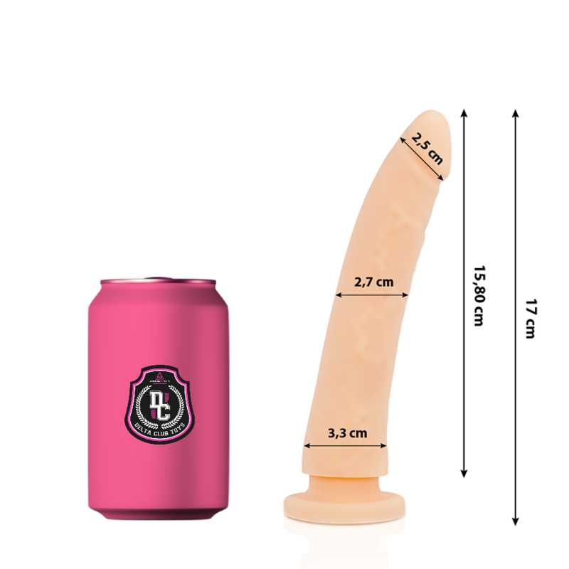 DELTA CLUB TOYS DILDO NATURAL SILICONA MEDICA 17 X 3 CM
