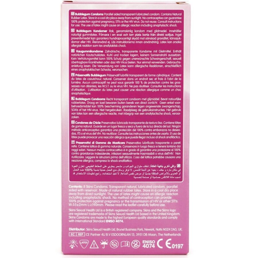 SKINS - PRESERVATIVOS PREMIUM SABOR CHICLE PACK 8 - Imagen 4