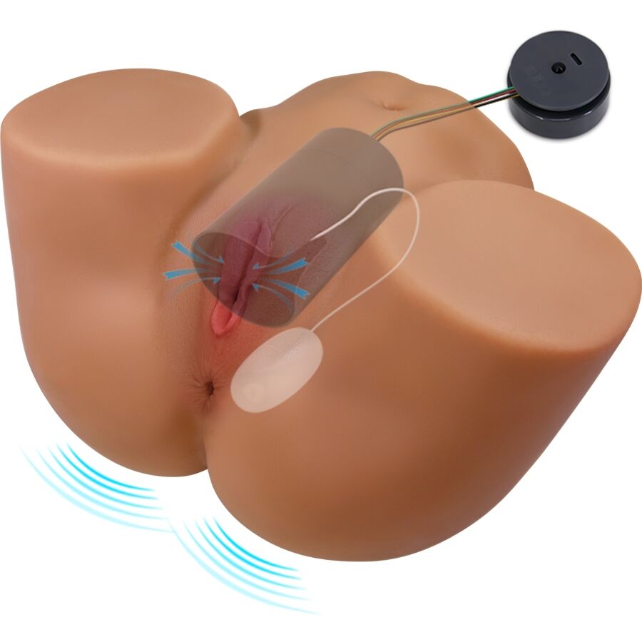 CRAZY BULL - GERIANN TRASERO FEMENINO REALISTA VIBRADOR SUCCIONADOR CON SONIDO 5.5 KG - Imagen 4