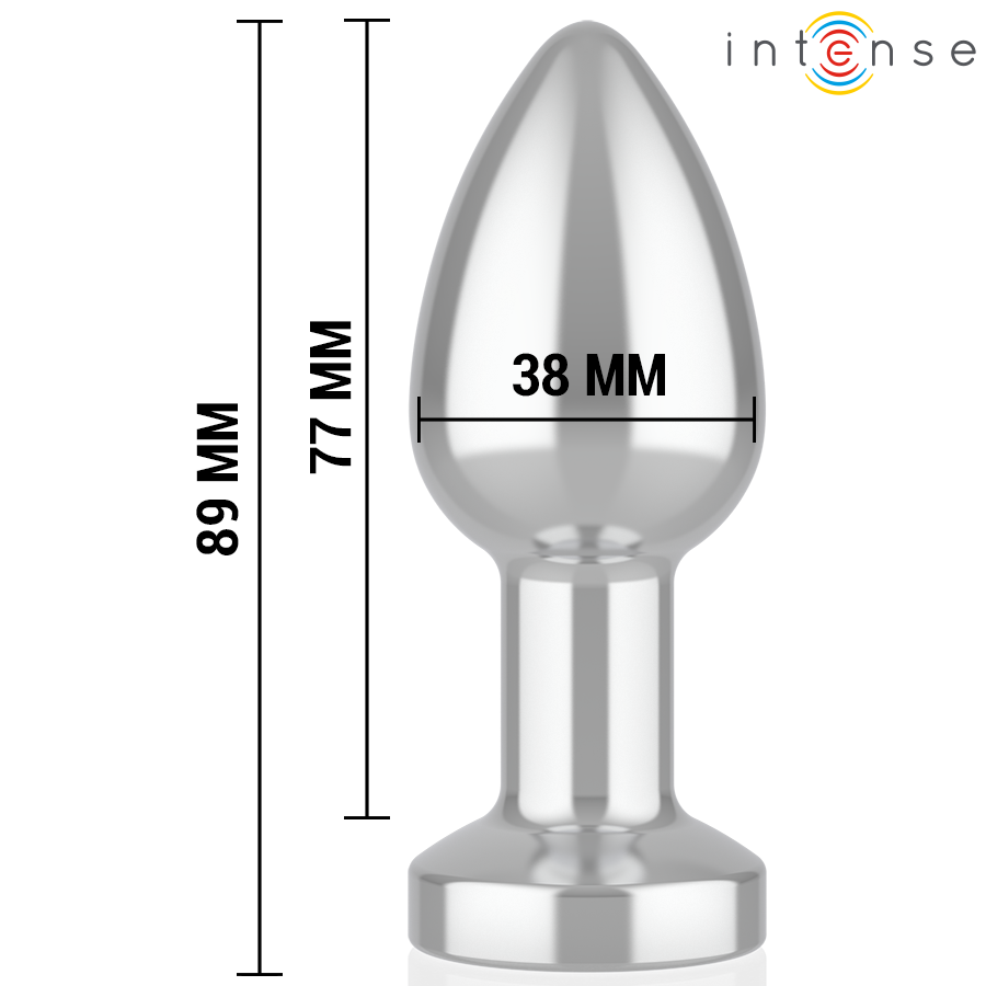 INTENSE - PLUG ANAL DE METAL VIBRADOR CON LUCES LED Y CONTROL REMOTO - TALLA M - Imagen 5