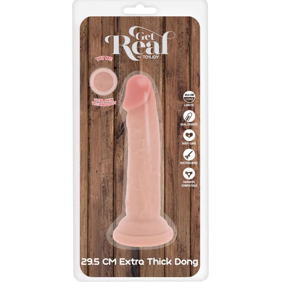 GET REAL - DILDO DELUXE DONG GRUESO DE DOBLE DENSIDAD TPE 29.5 CM - Imagen 5