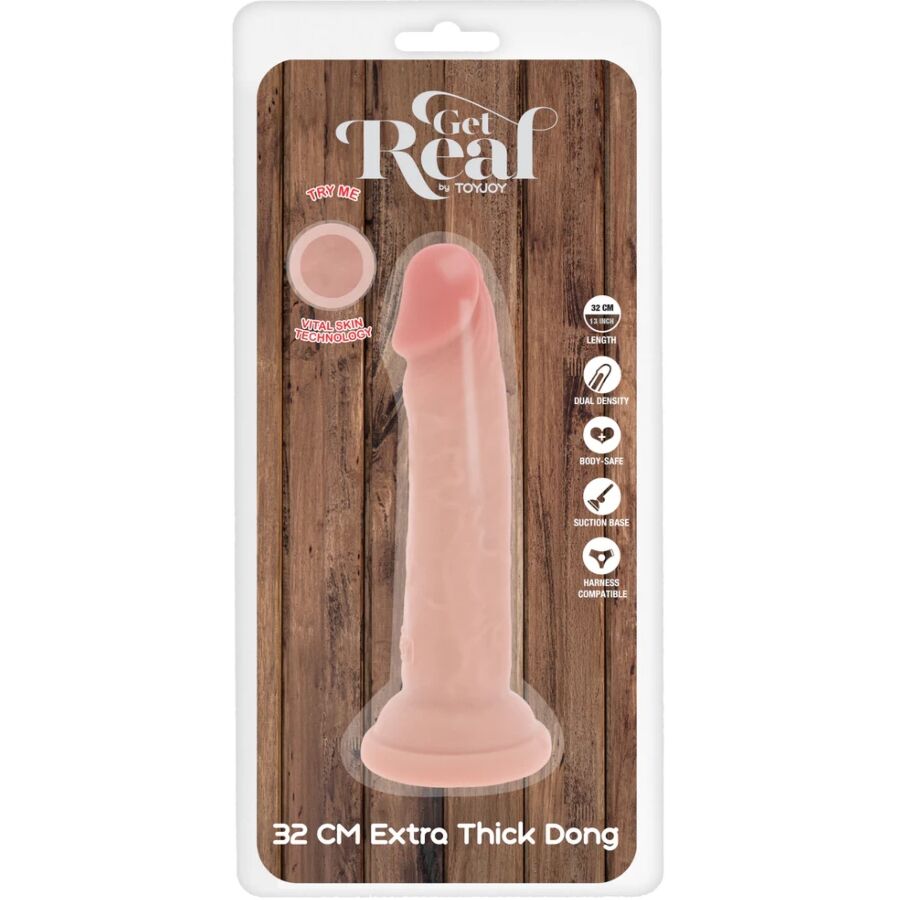 GET REAL - DILDO DELUXE DONG GRUESO DE DOBLE DENSIDAD TPE 32 CM - Imagen 5