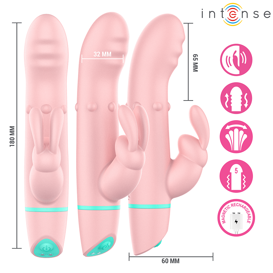 INTENSE - ALVIN ESTIMULADOR RABBIT VIBRADOR ROLLING + OSCILANTE - Imagen 5