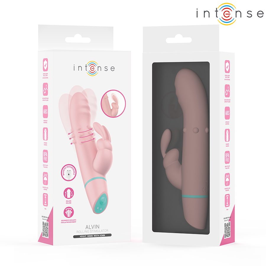 INTENSE - ALVIN ESTIMULADOR RABBIT VIBRADOR ROLLING + OSCILANTE - Imagen 4