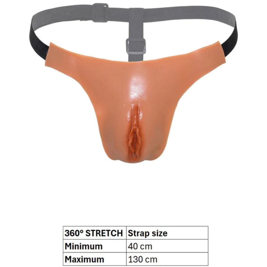 HIDDEN DESIRE - ALTER EGO TANGA VAGINA ABIERTA AJUSTABLE NATURAL - Imagen 5