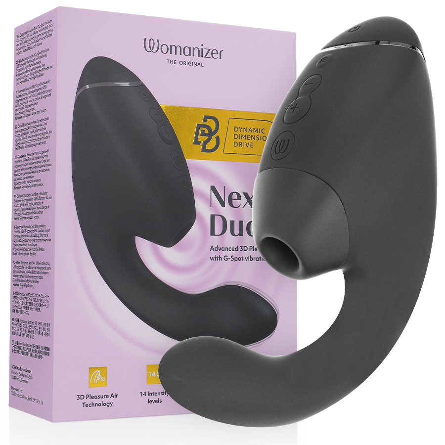 WOMANIZER - DUO NEXT ESTIMULADOR VIBRADOR DUAL CLÍTORIS PUNTOG NEGRO