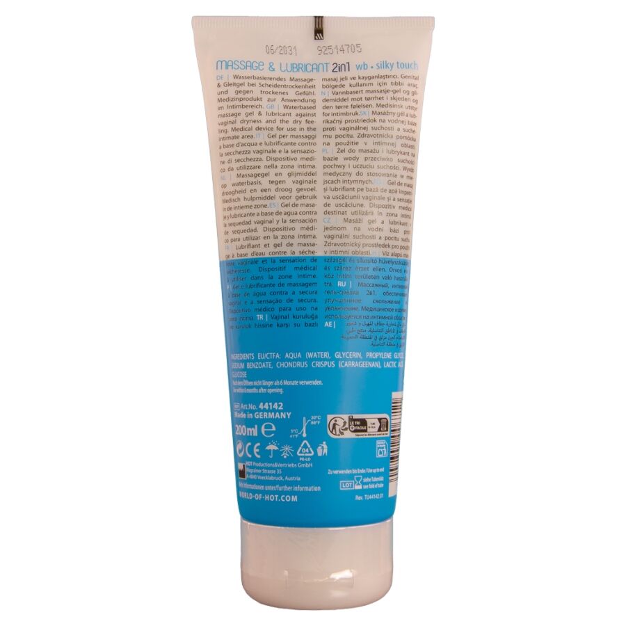 HOT - MASSAGE GLIDE GEL 2 EN 1 TACTO SEDOSO 200 ML - Imagen 2
