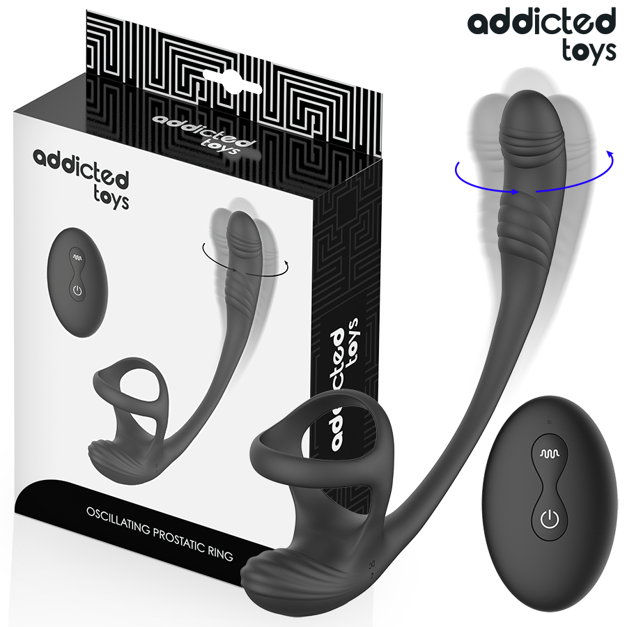 ADDICTED TOYS - PLUG ANAL VIBRACIÓN Y WAVING 360 Y ESTIMULADOR TESTÍCULOS